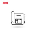 Blueprint paper pencil icon vector design isolated