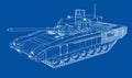 Blueprint of realistic tank Royalty Free Stock Photo