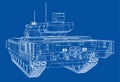 Blueprint of realistic tank Royalty Free Stock Photo