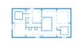 Blueprint of a Single-Level Residential Floor Plan, vector design Generative AI Royalty Free Stock Photo