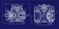 Blueprint, Sketch. Vector engineering illustration.