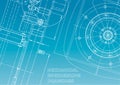 Blueprint, Sketch. Vector engineering illustration Royalty Free Stock Photo