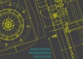 Blueprint, Sketch. Vector engineering illustration Royalty Free Stock Photo