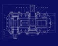Blueprint, Sketch. Vector engineering illustration. Royalty Free Stock Photo