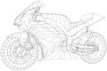 Blueprint sport bike. EPS10 format. Vector created of 3d