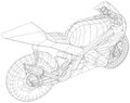 Blueprint sport bike. EPS10 format. Vector created of 3d