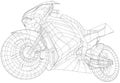 Blueprint sport bike. EPS10 format. Vector created of 3d