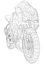 Blueprint sport bike. EPS10 format. Vector created of 3d