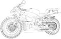 Blueprint sport bike. EPS10 format. Vector created of 3d