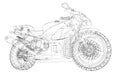 Blueprint sport bike. EPS10 format. Vector created of 3d