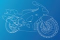 Blueprint sport bike. EPS10 format. Vector created of 3d