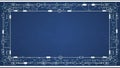 Blueprint style border with circuit board elements on a dark blue background Royalty Free Stock Photo