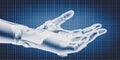 Blueprint technical design of bionic robotic hand