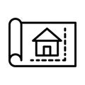 Blueprint thin line vector icon Royalty Free Stock Photo