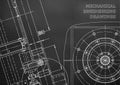 Blueprint, Sketch. Vector engineering illustration Royalty Free Stock Photo