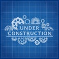 Blueprint website backdrop. Under construction blue print background Royalty Free Stock Photo