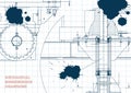 Blueprints. Engineering backgrounds. Draft. Ink. Blots