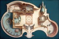 Blueprints floorplan of a fantasy palace created by generative AI Royalty Free Stock Photo