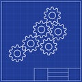 Blueprints. Mechanical engineering drawings of