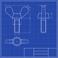 Blueprints. Mechanical engineering drawings of