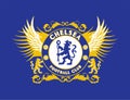 The blues Chelsea FC. England football club. Logo on blue background