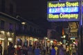 Blues club and neon lights on Bourbon Street in French Quarter of New Orleans, Louisiana Royalty Free Stock Photo