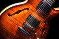 Blues guitar on black Royalty Free Stock Photo