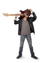 Blues guitarist pose Royalty Free Stock Photo