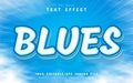 Blues text, editable text effect