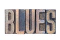 Blues word wooden Royalty Free Stock Photo