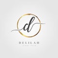 Initial Letter D Brush Logo Design Royalty Free Stock Photo