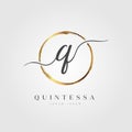 Initial Letter Q Brush Logo Design Royalty Free Stock Photo