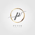 Initial Letter P Brush Logo Design Royalty Free Stock Photo