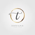 Initial Letter T Brush Logo Design Royalty Free Stock Photo
