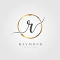 Initial Letter R Brush Logo Design Royalty Free Stock Photo
