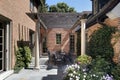 Bluestone patio and wood pergola Royalty Free Stock Photo