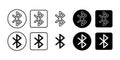 Bluetooth Black Icon Bundle for Wireless Connection and Device Pairing Symbol in Minimal Design Royalty Free Stock Photo