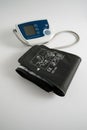 A Bluetooth blood pressure monitor used for home monitoring by health care services and hospitals to monitor patients Royalty Free Stock Photo