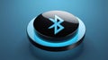 Bluetooth Icon Button on Blue Background Royalty Free Stock Photo