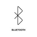 bluetooth icon. Element of simple web icon with name for mobile concept and web apps. Thin line bluetooth icon can be used for web