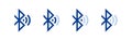 Bluetooth icon set. Vector isolated connection sign. Royalty Free Stock Photo