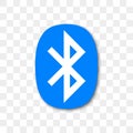 Bluetooth icon with shadow on a transparent background Royalty Free Stock Photo