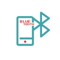 Bluetooth icon on smartphone touchscreen vector ilustration.