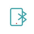 Bluetooth icon on tablet laptop vector ilustration.