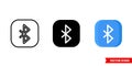 Bluetooth icon of 3 types. Isolated vector sign symbol.