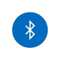 Bluetooth icon, Vector isolated connection sign on circle button, wireless technology concept