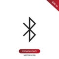 Bluetooth icon vector. Simple bluetooth sign in modern design style for web site and mobile app. EPS10