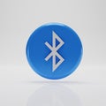 Bluetooth icon, White on blue Bluetooth Sign. Wireless technology concept.