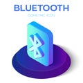 Bluetooth Isometric Icon. 3D Isometric Bluetooth Sign. Created For Mobile, Web, Decor, Print Products, Application. Perfect for