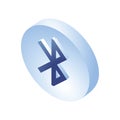 Bluetooth Isometric Icon. 3D Isometric Bluetooth Sign. Created For Mobile, Web, Decor, Print Products, Application.